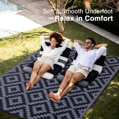 Outdoor Rug 4x6 ft Waterproof Reversible Mat