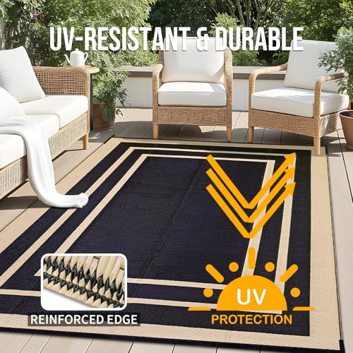 Outdoor Rug 9x12 ft Waterproof Reversible Mat