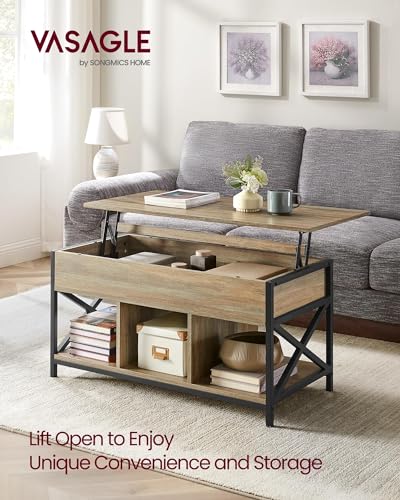 Lift Top Coffee Table with Storage Shelf