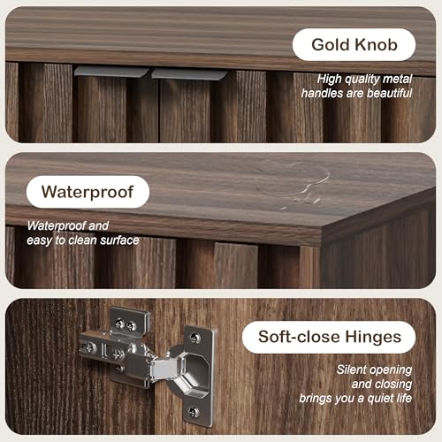 55" Fluted Buffet Cabinet with Storage