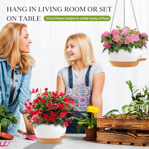 10 Inch Hanging Baskets 2 PC with Chains (2 Count)
