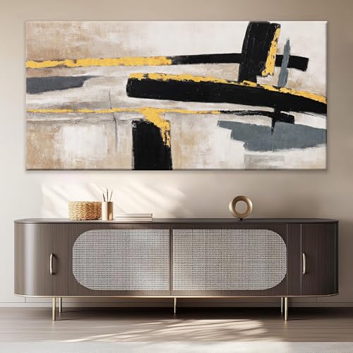 Abstract Wall Art Prints Large Canvas Wall Art Decor Prints Black And Gold Wall Art Decor Modern Paintings Home Wall Decorations For Living Room Bedroom Kitchen Office Decoration 29" × 58"