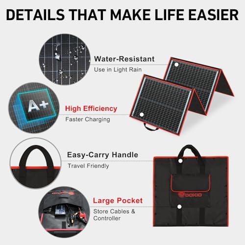 150W Portable Foldable Solar Panel Kit with Charge Controller