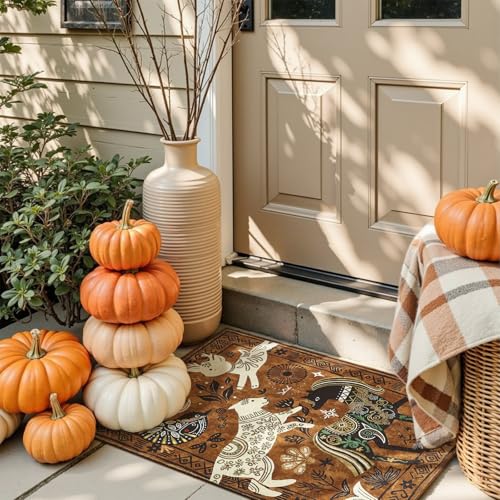 2x3 Cute Area Rug Kids Washable Fun Rug Earthy Brown Starlit Boho (6 Sq Ft)