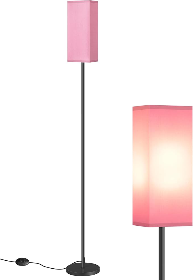Floor Lamp, Pole with Foot Switch, Modern Standing Lamp Shade, Minimalist
