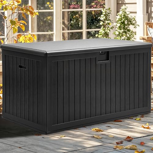 260 Gallon Large Deck Box with Divider & Side Handles
