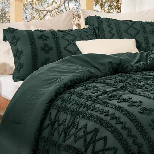Tufted Boho Comforter Set Queen Size