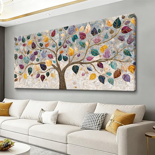 Modern Boho Tree Of Life Wall Art Prints Canvas Art Wall Decor For Living Room Colorful Wall Art Prints Artwork Aesthetic Home Tree Pictures Wall Decor Pictures For Bedroom Office Apartment Decoration 20"×40"
