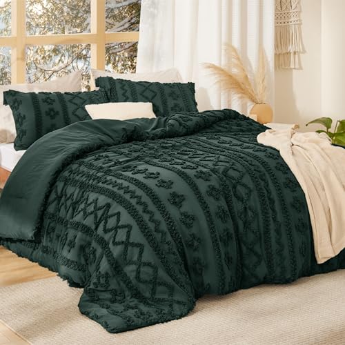 Tufted Boho Comforter Set Queen Size