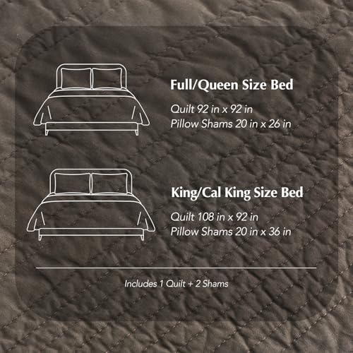 HOME 100% Cotton Modern Lines Quilt Set Queen Size