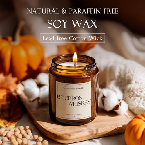 Bourbon Whiskey Scented Candle for Home (14 Ounce)