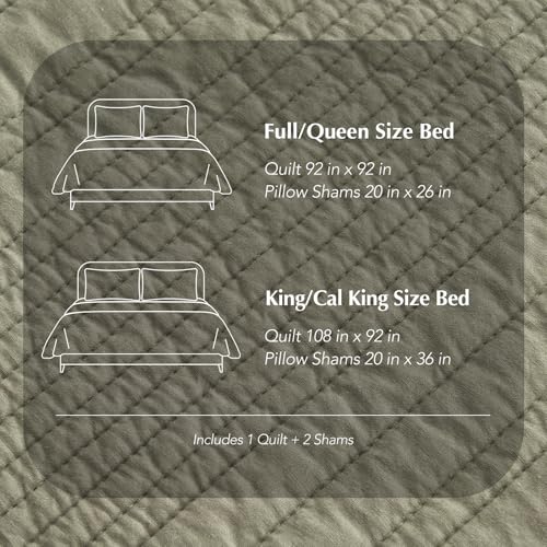 HOME 100% Cotton Modern Lines Quilt Set King Size