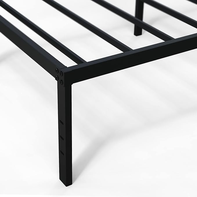 18 Inch Twin XL Bed Frame Heavy Duty No Box Spring Needed Metal Platform with Maximum Storage, Easy to Assembly, Noise Free, Black