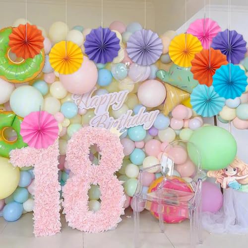 Hot Pink Party Decorations Hot Pink Hanging Paper Round Fans 8inch DIY