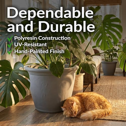 Sunnydaze Anjelica 24'' Large Plastic Planter Pot for Plants