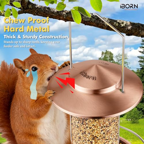 Bird feeders for Outdoors Metal Chew Resistant Copper
