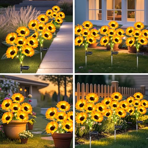 Solar Lights Outdoor Garden Decor 4 Pack (4 Count)