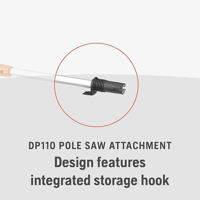 Husqvarna DP110 Pole Saw Attachment, 10-Inch FLXi Compatible Electric Pole Saw Attachment, Hook and Harness Included for Easy Storage and Additional Support