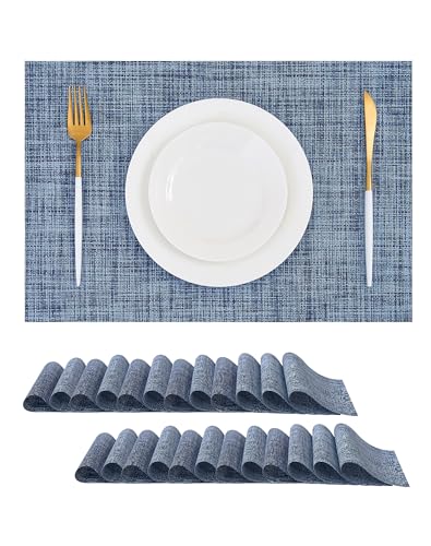 Deep Navy Woven Placemats Set of 24 (24 Count)