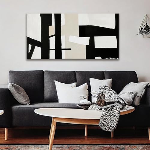 Abstract Black And White Wall Art Painting Canvas Art Wall Decor 20" W x 40" L Decorations Grey White Wall Art Office Home Wall Decor Canvas Picture Artwork For Bedroom Kitchen