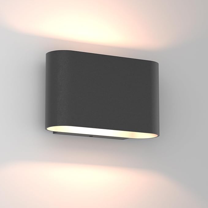 Aipsun Black LED Wall Sconces 1 Pack Indoor Modern Wall Lights Hardwired Up and