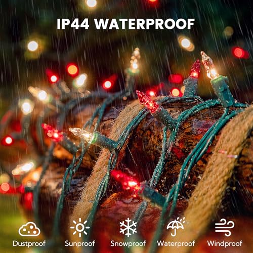 50 Count Red&Clear Christmas Lights Outdoor