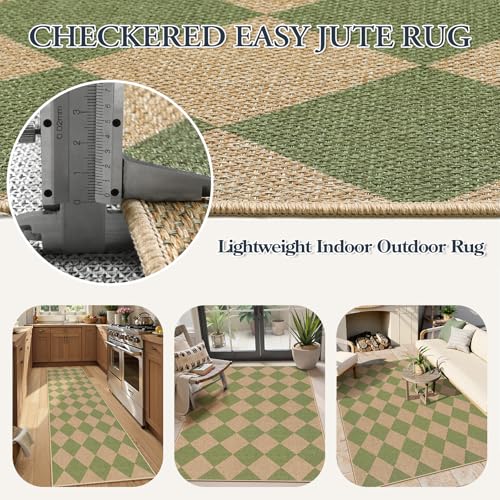 Checkered Easy Jute 3x5 Outdoor Rug