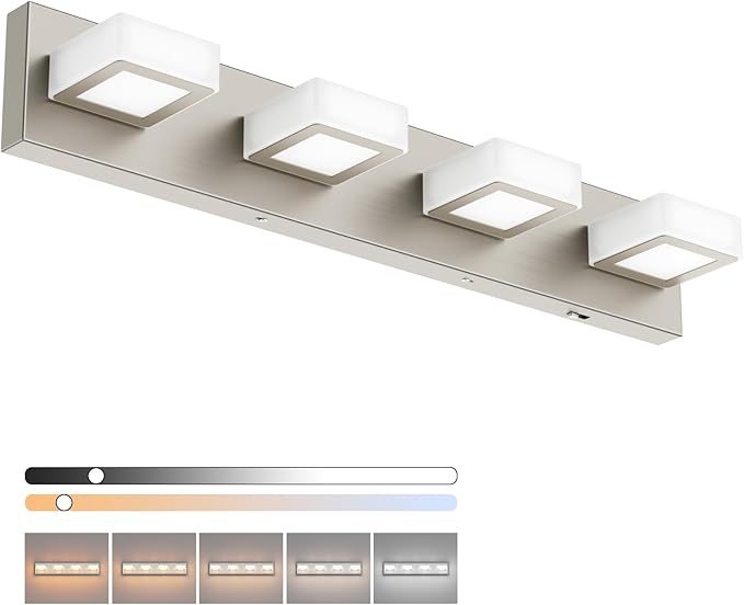 Ralbay 5 Color Temperature Brushed Nickel Vanity Lights