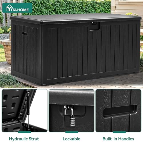 260 Gallon Large Deck Box with Divider & Side Handles