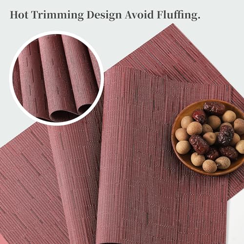 Burgundy Placemats Set of 12 (12 Count)