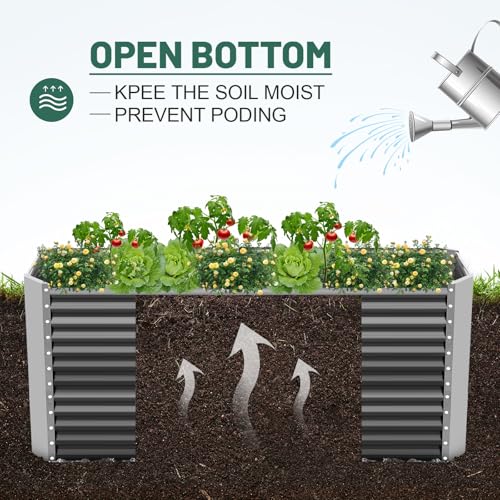 6x3x3ft Rectangular Galvanized Raised Garden Beds