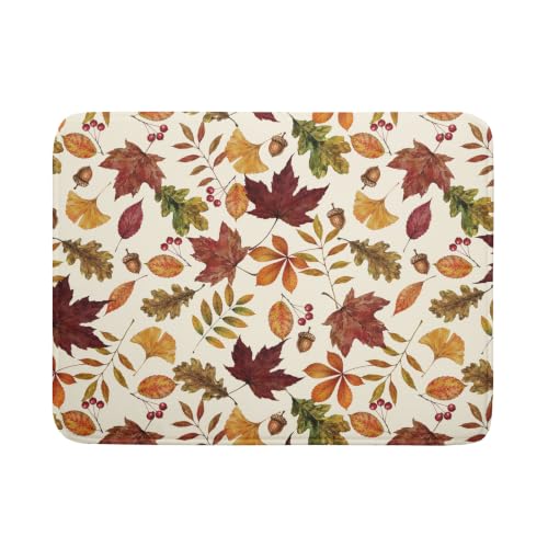 Fall Dish Drying Mat for Kitchen Counter Watercolor Autumn Leaves Festival Super Absorbent Reversible Microfiber Kitchen Countertop Protector Dishes Pad Large 18x24 inch