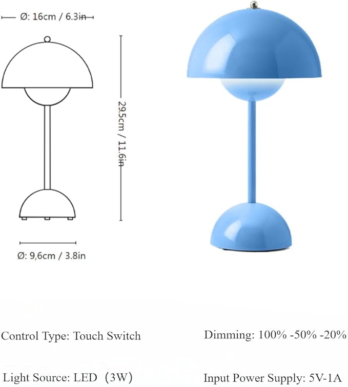 Flowerpot Lamp Modern Flower Bud 12" Cordless Touch Dimmable 2600mAh