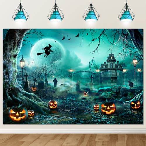 10x8ft Green Halloween Backdrop Spooky Photography Background