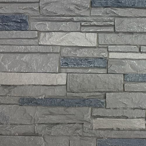 Distinct 6 Pack Faux Stone Wall Panel 48 in x 13 in x 2 in Ledge Stone High Density Polyurethane Wall Siding Panels 24 sq ft (6 Count)