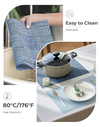 Deep Navy Woven Placemats Set of 6 (3 Count)