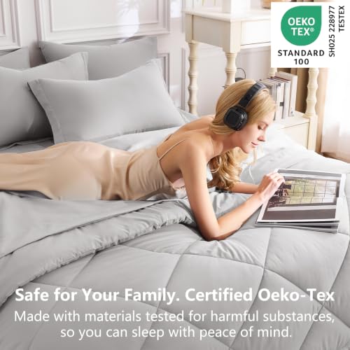 Super King Plus Comforter Set French Grey