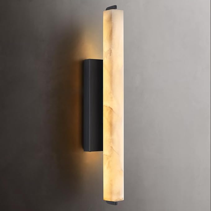 Alabaster Wall Sconce, Bronze Modern Bathroom Sconces, Indoor Wall Lighting