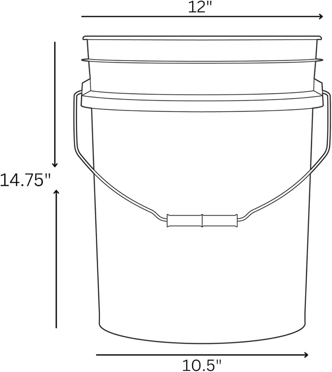 House Naturals 5 Gallon Green Food Grade BPA Free Made in USA Bucket Pail with Airtight Screw On Blue lid(Pack of 2)