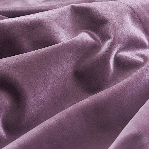 Super Soft Luxury Velvet Lavender Flannel Blackout Curtains Panel Drapes Grommet 52Wx108L inch Purplish Pink