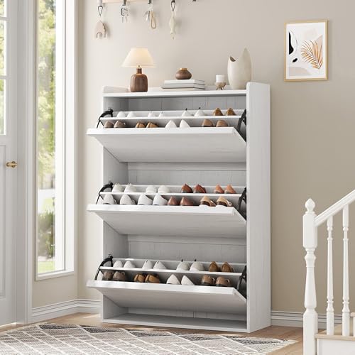 Shoe Cabinet with 3 Flip Drawers