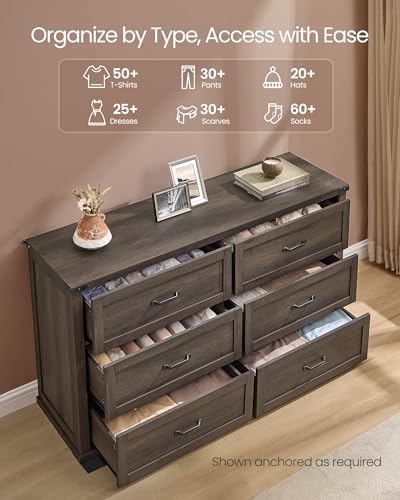 Modern 6 Drawer Dresser