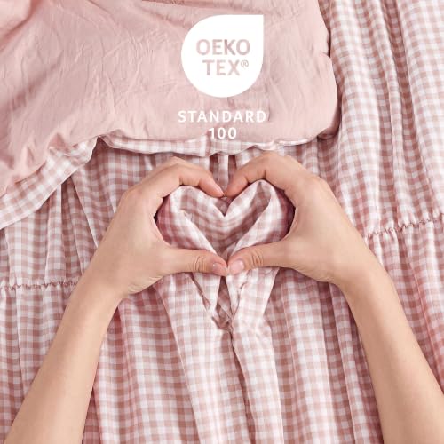 Pink Gingham Full Size Comforter Sets