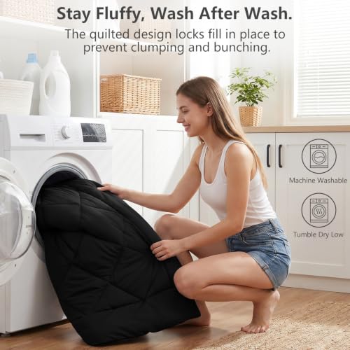 Super King Comforter Set Black