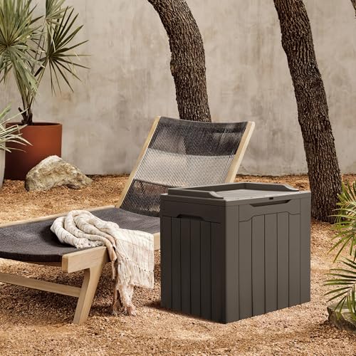 31 Gallon Resin Deck Box All Weather Outdoor Storage Boxes for Patio Furniture Set