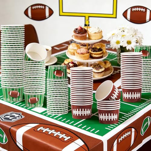 120Pcs 12oz Football Ice Cream Cups for Hot or Cold Food (12 Count)