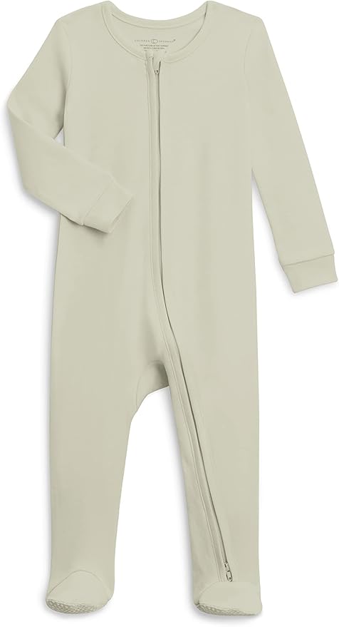Colored Organics Baby Zip-Up Footed Sleeper with 2-Way Zipper - Newborn Organic Cotton Pajamas