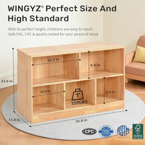Rubber Wood Montessori Shelf