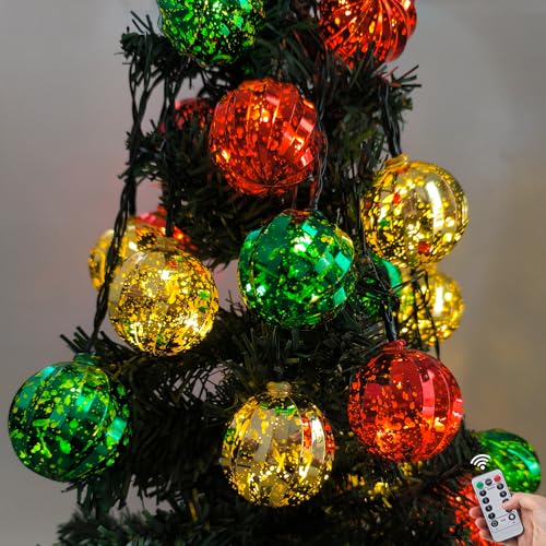 Christmas Lights Battery Operated 22FT 20 LED Globe Christmas Tree Lights with 8 Modes & Timer (20 Count)
