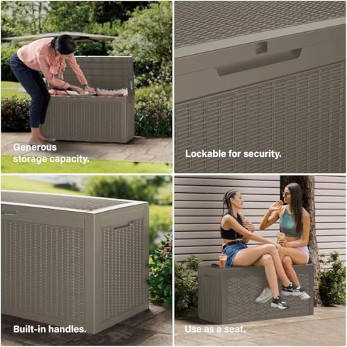 150 Gallon Outdoor Storage Box Patio Deck Box Waterproof